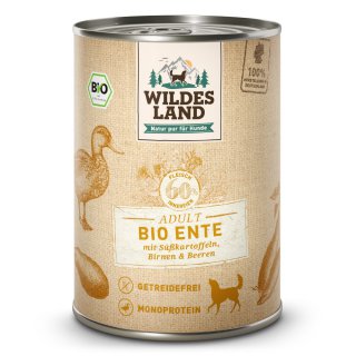 Wildes Land BIO Adult Ente mit Skartoffeln, Birnen & Beeren 800g