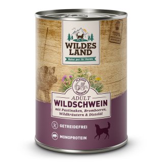 Wildes Land Classic Adult Wildschwein mit Pastinake, Brombeeren, Wildkrutern und Distell 800g