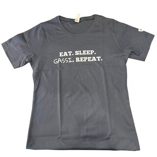 tierLADEN T-Shirt fr Damen EAT. SLEEP. GASSI. REPEAT XLarge / flint stone
