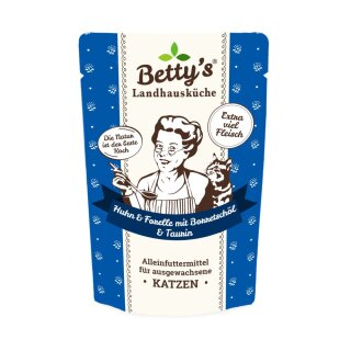 Betty‘s Landhausküche Katze – Huhn & Forelle mit Borretschöl