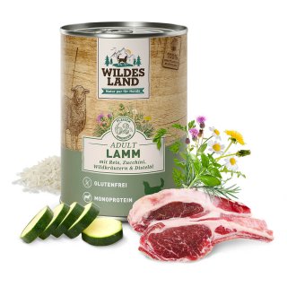 Wildes Land Classic Adult Lamm mit Reis, Zucchini, Wildkrutern und Distell 400g