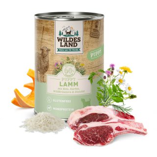 Wildes Land Classic Puppy Lamm mit Reis, Kürbis und Wildkräutern