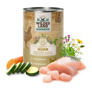 Wildes Land Classic Adult Huhn mit Karotten, Zucchini, Wildkräutern und Distelöl
